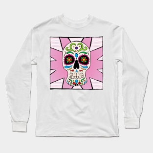 Sugar Skull - Pink Long Sleeve T-Shirt